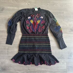 Farm Rio Tropical Embroidered Tapestry mini dress - size small